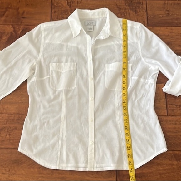 Loft Classic White Women's Button-Up Shirt - Picture 9 of 11